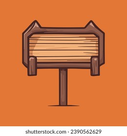 Cute wooden sign vector illustration