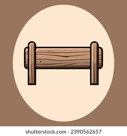 Cute wooden sign vector illustration