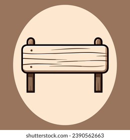 Cute wooden sign vector illustration