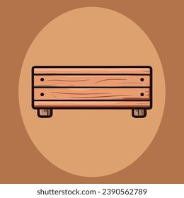 Cute wooden sign vector illustration