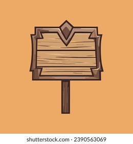 Cute wooden sign vector illustration
