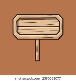 Cute wooden sign vector illustration