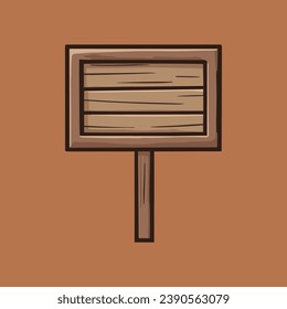 Cute wooden sign vector illustration