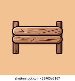 Cute wooden sign  vector illustration