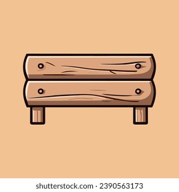 Cute wooden sign vector illustration