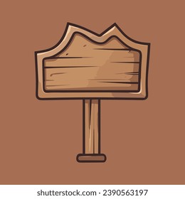 Cute wooden sign vector illustration