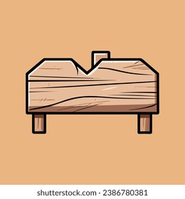 Cute wooden signboard vector illustration