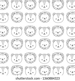 cute woodland animals characters pattern