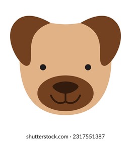 Cute woodland animals heads isolated on white. Forest critters graphic. Cartoon character faces vector illustrations.