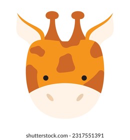 Cute woodland animals heads isolated on white. Forest critters graphic. Cartoon character faces vector illustrations.