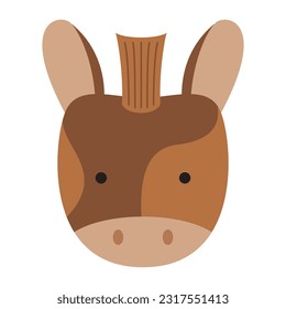 Cute woodland animals heads isolated on white. Forest critters graphic. Cartoon character faces vector illustrations.
