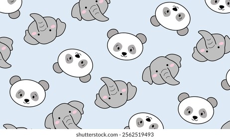 Cute Woodland Animals pattern background. Childish Cartoon Animals illustration pattern. Cartoon Animals background. Perfect for fabrics, print, textile, wallpaper, and decor. SSTKbackgrounds 