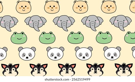 Cute Woodland Animals pattern background. Childish Cartoon Animals illustration pattern. Cartoon Animals background. Perfect for fabrics, print, textile, wallpaper, and decor. SSTKbackgrounds 