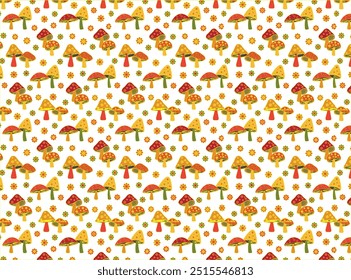 Cute woodland mushroom and mushroom pattern design