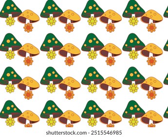 Cute woodland mushroom and mushroom pattern design