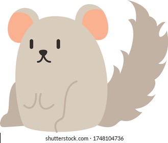Cute woodrat Cartoon, Vector illustration woodrat on a white background. Drawing for children