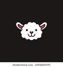 cute wool sheep animal logo vector illustration template design