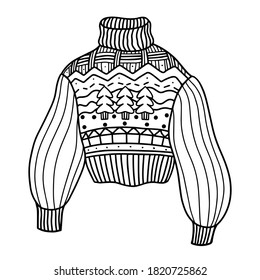  Cute wool sweater with Christmas patterns