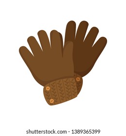 Cute woolen brown winter gloves for daily use kids