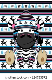 Cute Wooly Hat Zebra