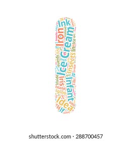 Cute Word Cloud ABC Letters - Series, all the letters from the alphabet, formed by words starting with that letter. I