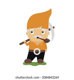 cute work gnome vector illustration.