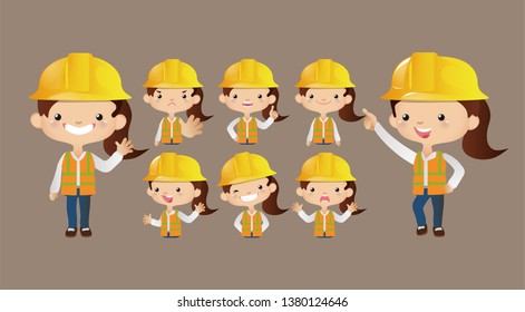 Cute worker set