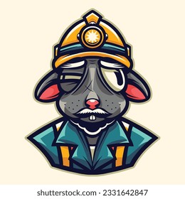 cute working mouse character vector