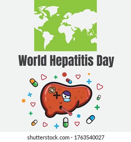 Cute World hepatitis day  illustration