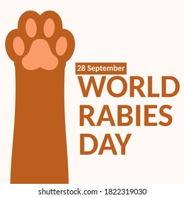 Cute World Rabies Day Social Media Post Template with pet's legs and paws