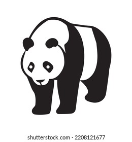 Cute world wild panda icon | Black Vector illustration |