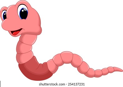 Cute worm cartoon