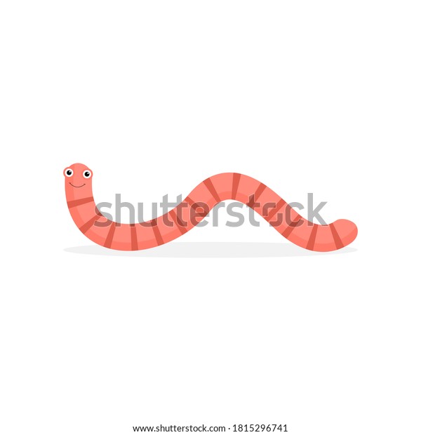 Cute Worm Icon Cartoon Earthworm Vector Stock Vector (Royalty Free ...