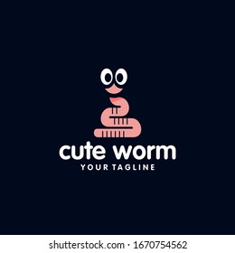 Cute Worm Logo Vector Design 