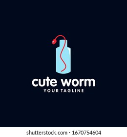 Cute Worm Logo Vector Design 