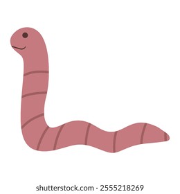 cute worm vector illustration. cute animal worm.