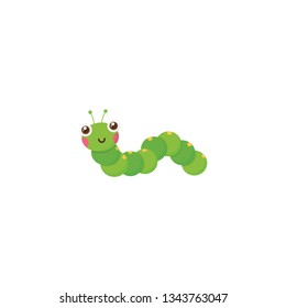 Cute Worm Vector On A White Background