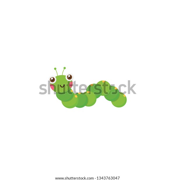 Download Cute Worm Vector On White Background เวกเตอร์สต็อก (ปลอด ...