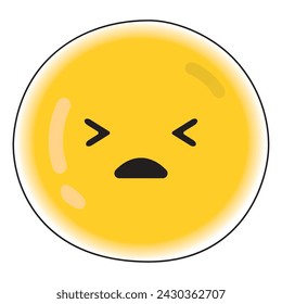Icono de emoji preocupado lindo ilustración vectorial