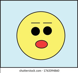 cute wow facial smiley vector illustration