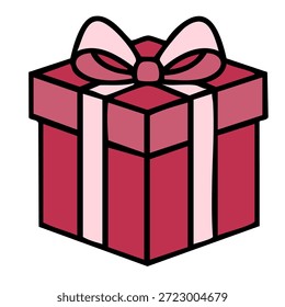 Linda caja de regalo envuelta para la celebración de aniversario y regalo de fiesta de cumpleaños