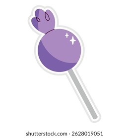 Cute Wrapped Purple Lollipop Vector