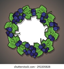 cute wreath. vector illustration of wreath wich is consist of berries and leaf