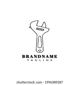 cute wrench logo cartoon icon modern vector