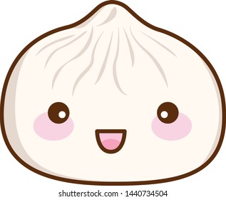 Cute Xiao Long Bao Flat Vector