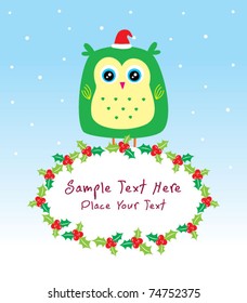 cute xmas owl greeting board