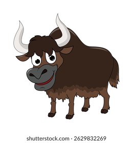 Ilustração de desenho animado animal bonito Yak