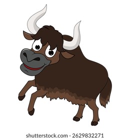 Ilustração de desenho animado animal bonito Yak