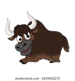 Ilustração de desenho animado animal bonito Yak
