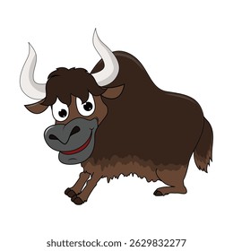 Ilustração de desenho animado animal bonito Yak